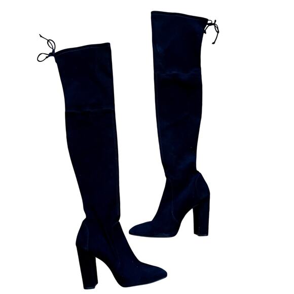 Stuart Weitzman Highland over the knee boots size 11.5 black suede - Picture 2 of 7